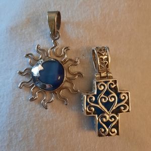 2 silver slides pendants 925